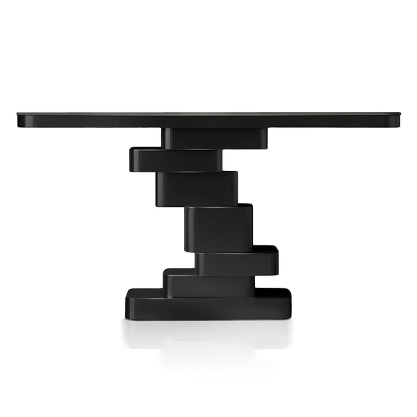 Modern 55" Console Table, High Quality White Marble Top, Matte Black Metal Steel Frame by Sona Casa