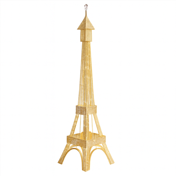 Tall Eiffel Tower LED Floor Lamp 63 inch Modern Decorative Paris France Model with Gold Frame & White LED Ambient, Home Decor Lighting-Sona Casa