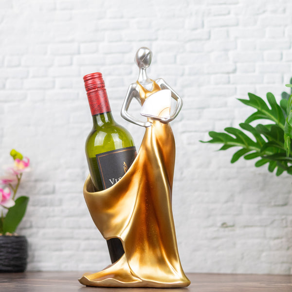 Decorative Bottle Holder, Golden Bottle Holder, Housewarming or Festive Gift by Sona Casa