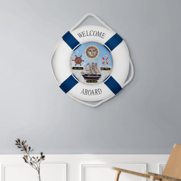 High Quality Lifebuoy Silent Wall Clock, 14" Nautical Home Decor by Sona Casa