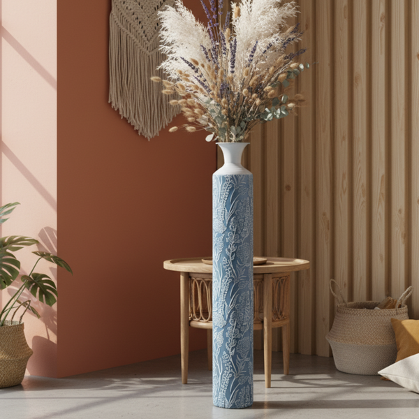Luxury Metal Tall Vases, Large 40" Floor Vases, Living Room, Home, Office Décor-Sona Casa
