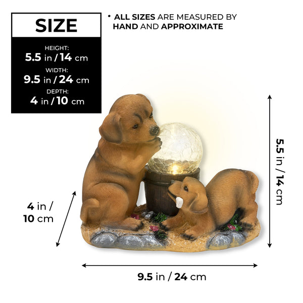 Solar Garden Dog Statue, Housewarming Gift For Dog Lovers, 9" Outdoor Decor by Sona Casa
