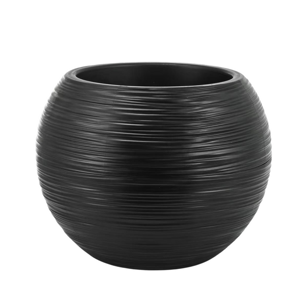 Round Black Plant Pot, Indoor Outdoor Home, Office, Patio, Front Porch, Backyard Decor, 18" Succulent Planter by Sona Casa