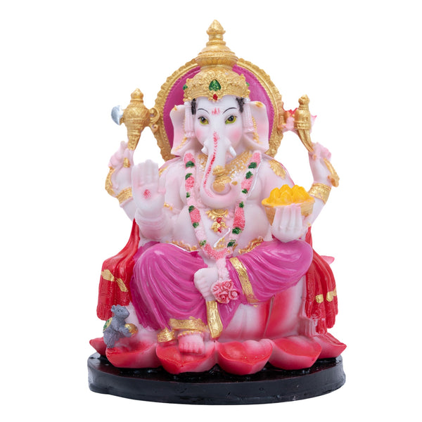 Large Ganesha Statue 23 cm, Polyresin, Multicolor Hindu God Decor For Home & Car by Sona Casa