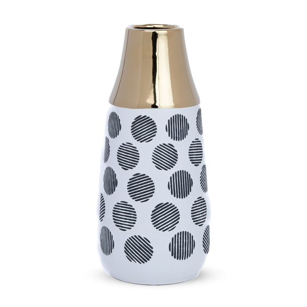 White Ceramic Bouquet Vase Pair, 8" and 13" Abstract Decorative Vase by Sona Casa