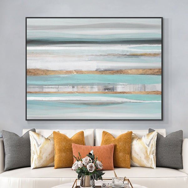 Original Painting on Canvas, Textured Seascape Abstract, Contemporary Office Wall Decor by Sona Casa