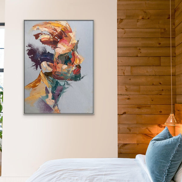 Abstract Wall Decor Abstract Reality Large Wall Painting Man Portrait Abstract Painting Handmade Wall Art Living Room Wall Decor Gift by Sona Casa