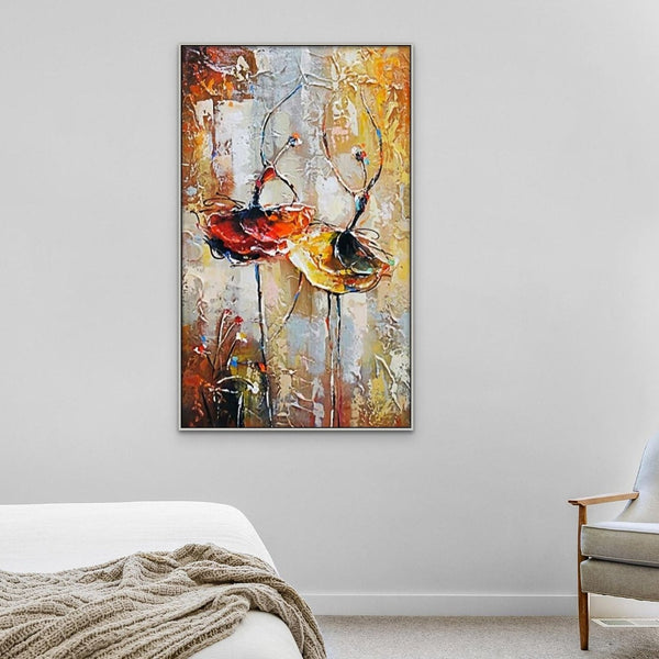 Abstract Ballet Art - Original Ballerina Oil Painting on Canvas, Modern Dancer Wall Decor, Ideal Gift for Art Collectors & Enthusiasts by Sona Casa