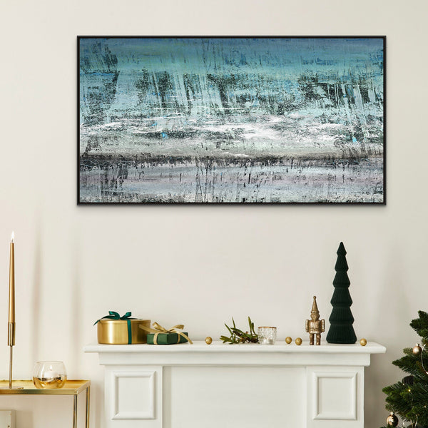 Winter Landscape Art on Canvas - Snow Scene Abstract Painting, Contemporary Extra Large Wall Art, Unique Home Decor Gift Idea by Sona Casa