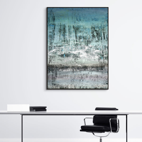 Winter Landscape Art on Canvas - Snow Scene Abstract Painting, Contemporary Extra Large Wall Art, Unique Home Decor Gift Idea by Sona Casa