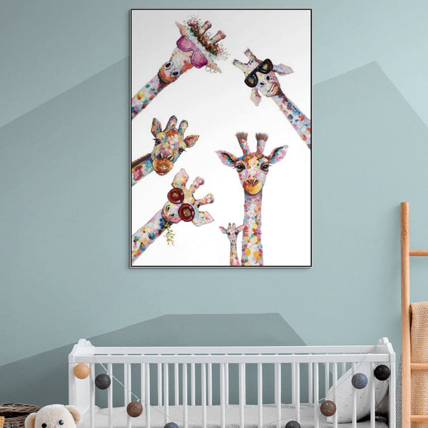 Giraffe Animal Painting On Canvas, Painting for Kids Room, Colorful Art, Nursery Decor, Wall Decor for Kids Room, Wall Painting for Playroom by Sona Casa