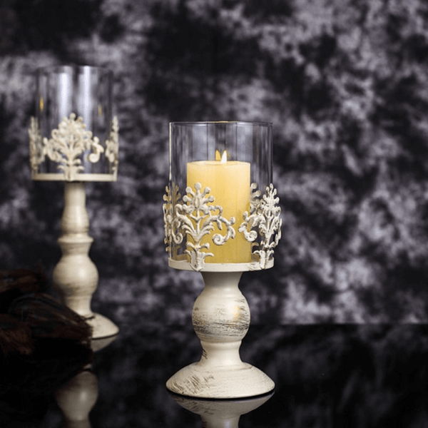 Retro Candle Holder Set, 15" 13" 10" Classy Tabletop Decorations by Sona Casa