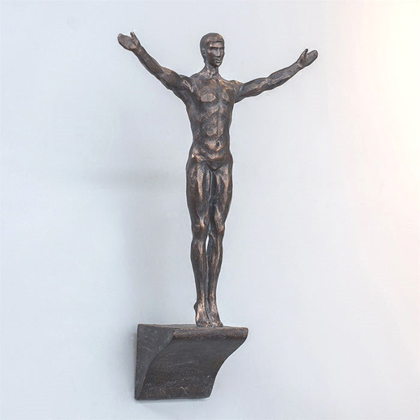 Wall Mounted Art Sculpture, 5" Set of 3 Trio Rock Climber, Bronze, Silver by Sona Casa