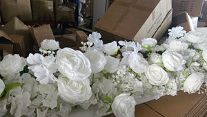 4 Feet White flowers runner for wedding event decoration by Sona Casa