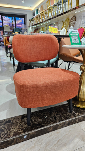 Comfortable Orange Fabric Accent Chair for Lounge, Home, Office, Living Room, Hotel Decor by Sona Casa