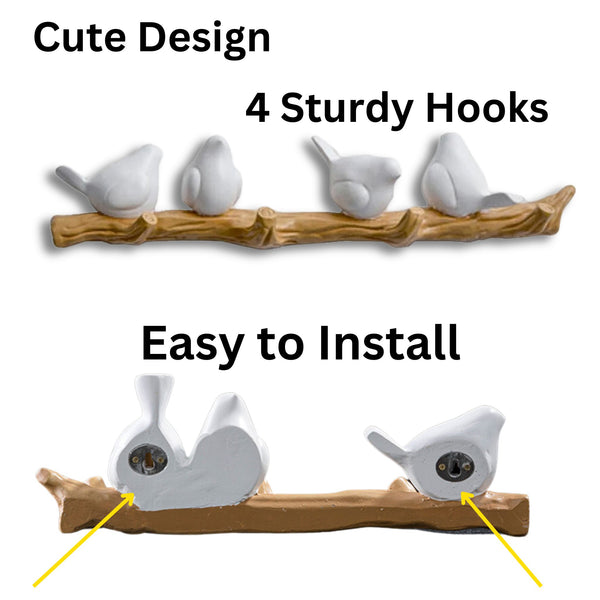 Rustic 4-Hook Wall Mount Coat Rack, 19" Entryway, Bathroom Towel Hanger