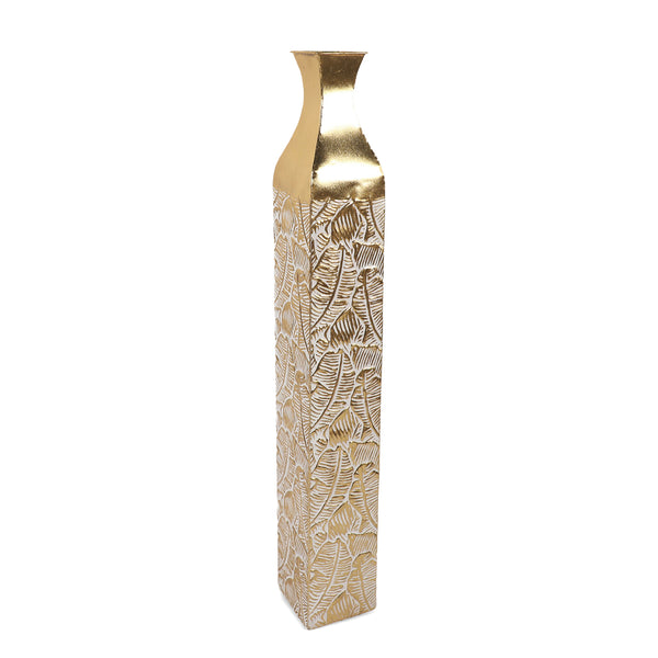 Modern Decorative Metal Tall Vase, Gold Living Room Decor, 42" Pots for Pampas Grass-Sona Casa