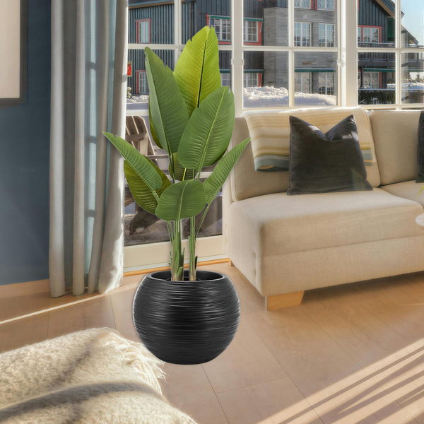 Large Artificial Bird of Paradise, 47" Fake Plant with Base Pot, Indoor Outdoor Living Room, Porch, Patio, Home Decor Gifts