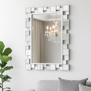 Modern Contemporary Silver Framed Decorative Mirror, Versatile Wall Mirror Living Room, Entryway, Bedroom Decor Gift-Sona Casa