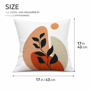 Modern Minimalist Square Pillowcase, 17 x 17 Inch Farmhouse Bohemian Decorative Cushion Cover for Living Room Bedroom by Sona Casa