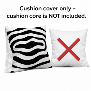 Modern Minimalist Square Cushion Cover, 17 x 17 Inch Black White Contemporary Decorative Pillowcase for Living Room Bedroom by Sona Casa
