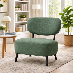 Comfortable Green Fabric Accent Chair for Lounge, Home, Office, Hotel Decor by Sona Casa