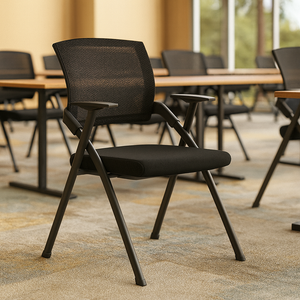 Corporate Training or Conference Chair, Black, Folding-Sona Casa