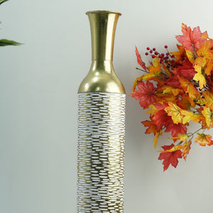 Large 1 pc Metal Floor Vase, Golden Vase, Living Room Decor by Accent Collection