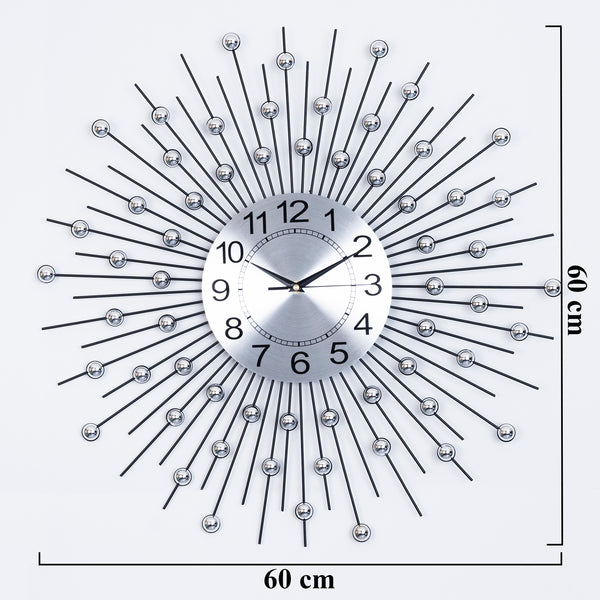 Large wall clock sunburst starburst metal clock 60 cm 24 inch silent clock large decorative analog wall clock by Accent Collection