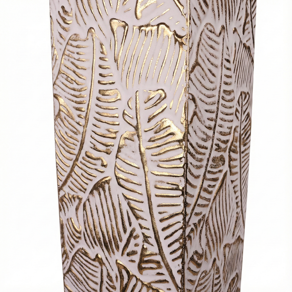 Modern Decorative Metal Tall Vase, Rustic Weathered Finish, Handmade Gold Living Room Decor, 35" Pots for Pampas Grass-Sona Casa