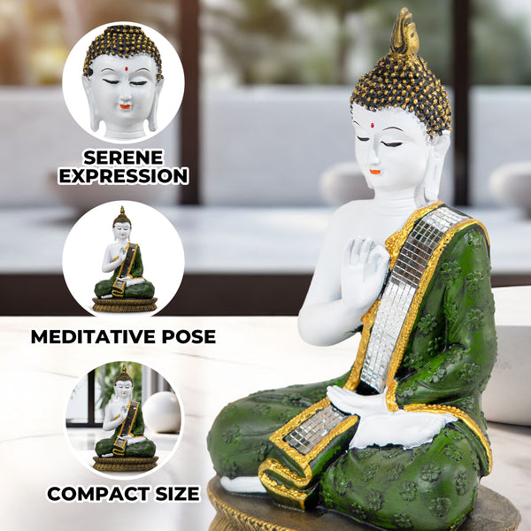 Seated Prayer Buddha Statue, 11" Home Decoration Ornament