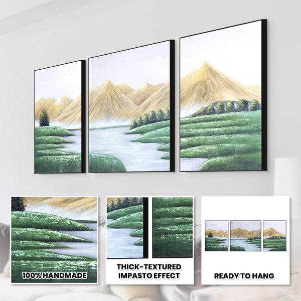 Mountain Canvas Large Scenery Painting, 79" Wall Art Decor Living Room