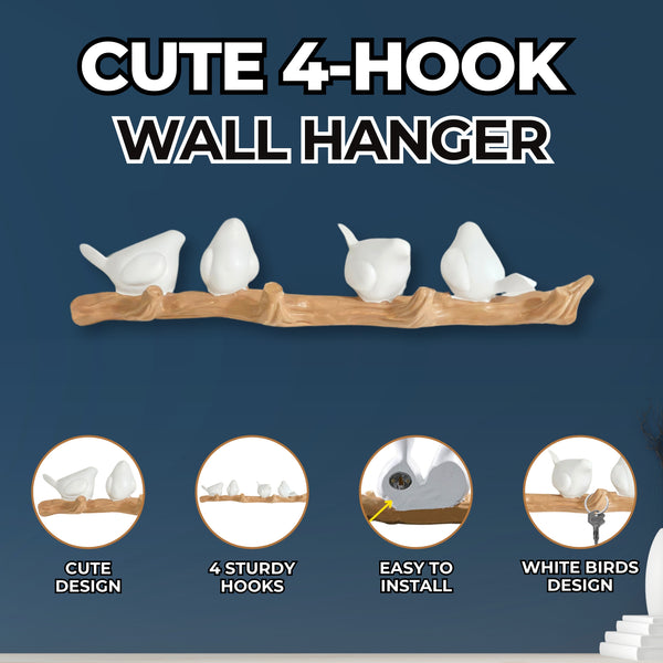 Rustic 4-Hook Wall Mount Coat Rack, 19" Entryway, Bathroom Towel Hanger