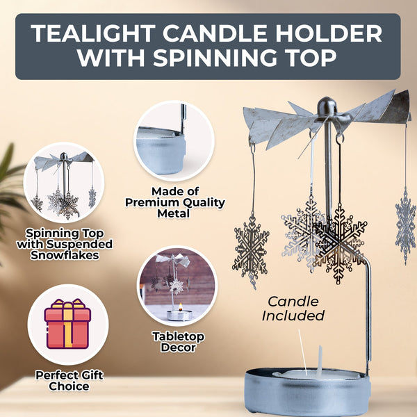 Metal Tealight Candle Holder, 5" Tabletop Decor