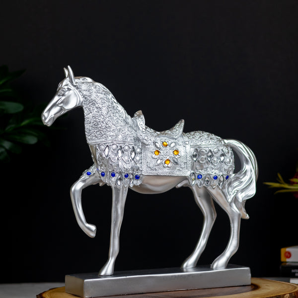 Decorative horse statue with crystals, living room decor, tabletop office decor by Accent Collection