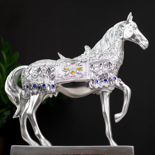 Decorative horse statue with crystals, living room decor, tabletop office decor by Accent Collection