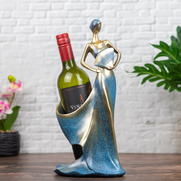 Decorative Bottle Holder, Blue Bottle Holder, Housewarming or Festive Gift by Accent Collection