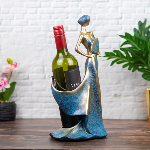 Decorative Bottle Holder, Blue Bottle Holder, Housewarming or Festive Gift by Accent Collection