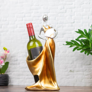 Decorative Bottle Holder, Golden Bottle Holder, Housewarming or Festive Gift by Accent Collection