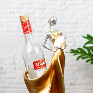 Decorative Bottle Holder, Golden Bottle Holder, Housewarming or Festive Gift by Accent Collection