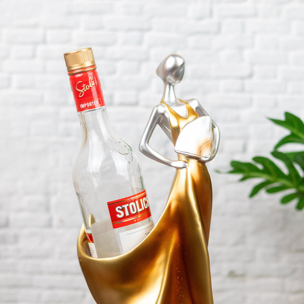 Decorative Bottle Holder, Golden Bottle Holder, Housewarming or Festive Gift by Sona Casa