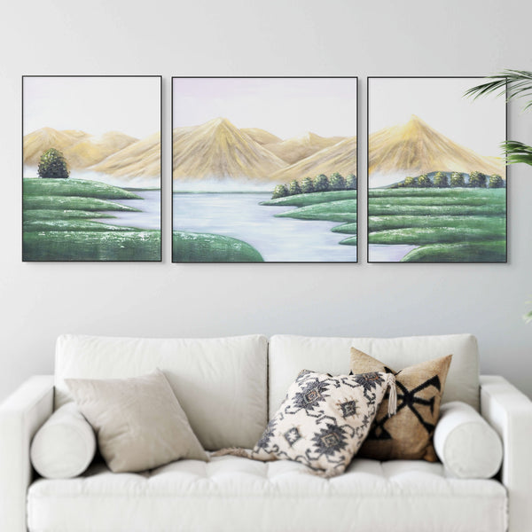 Mountain Canvas Large Scenery Painting, 79" Wall Art Decor Living Room