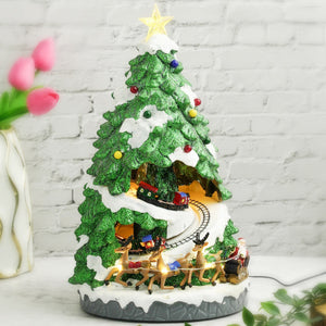 Large Animated Christmas Tree with 2 Moving Trains, Village, Lights and Music - Unique Christmas Decor for Home, Office, or Room and a Thoughtful Christmas Present by Accent Collection