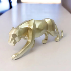 Gold Leopard Statue, Panther Sculpture, Gold Home Decor, Living Room Decor 18 inch 46 cm Wide | Home Decor