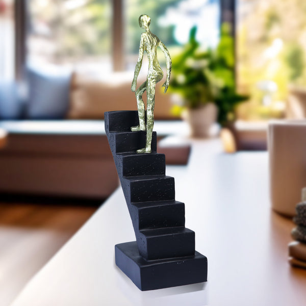 Desk Decor, 10" Black Motivational Statue, 10" Office Cubicle Ornament by Sona Casa