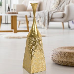 Gold Metal Tall Vase for Living Room, 32" Large Decorative Vase by Sona Casa