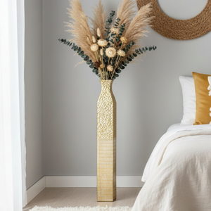 Tall Metal Vases, Extra Large Decorative Floor Vase, 42" Large Flower Pots for Pampas Grass, Home Living Room Decor-Sona Casa