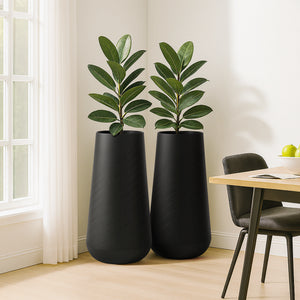 Set of 2 Contemporary Decorative Self Watering Pot, Modern Tall Indoor Planter, 33 in Home, Office, Garden Decoration, Gift-Sona Casa
