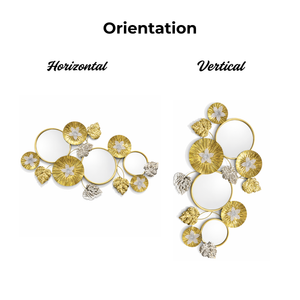 Large Gold Metal Wall Mirror, Wall Art Decor for Living Room, Office, Home, Entryway, Horizontal Vertical by Sona Casa