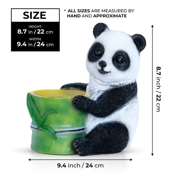 Panda Bear Planter - Unique Indoor/Outdoor White & Green Succulent & Herb Pot, Perfect Panda Decor & Gift